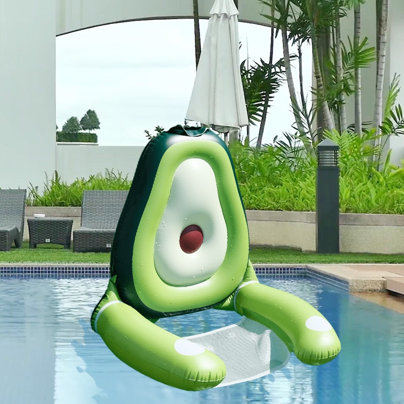 Inflatable Floating Row Avocado Water Swimming Air Mattresses Summer Pool Beach PVC Float Bed Lounger Swimming Pool